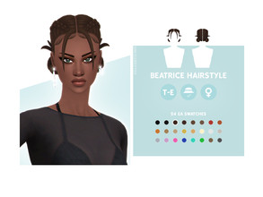 Sims 4 — Beatrice Hairstyle by simcelebrity00 — Hello Simmers! Complete your sims look with this Dutch-braided twin bun