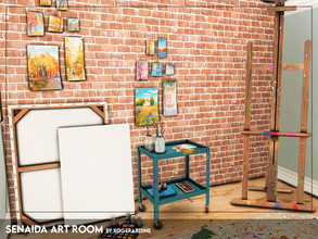 Sims 4 — Senaida Art Room (TSR only CC) by xogerardine — Cute, little space for your sims to paint! x
