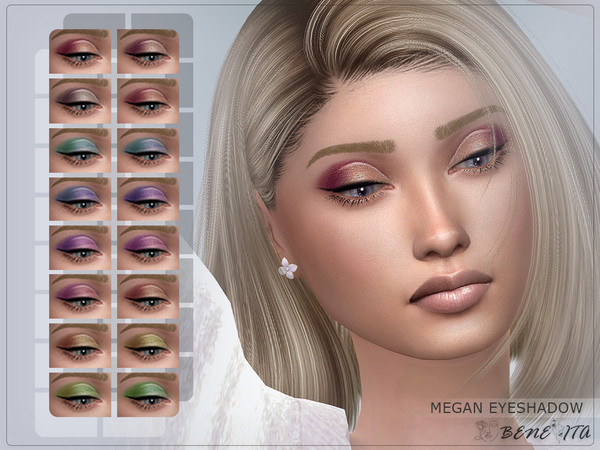 Sims 4 — Megan Eyeshadow [HQ] by Benevita — Megan Eyeshadow Makeup Category HQ Mod Compatible 16 Swatches I hope you