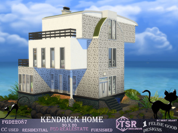 Sims 4 — Kendrick Home by Merit_Selket — Kendrick is a House for a modern Family with a bonfire outdoor area, fully