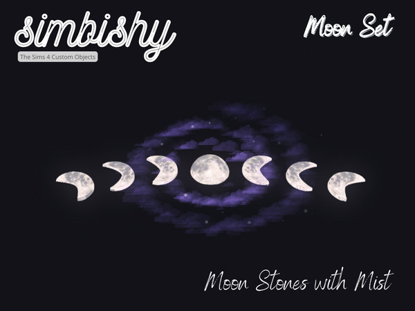 Sims 4 — Moon Stones with Mist by simbishy — An arrangement of moon stones conjuring mistiness.