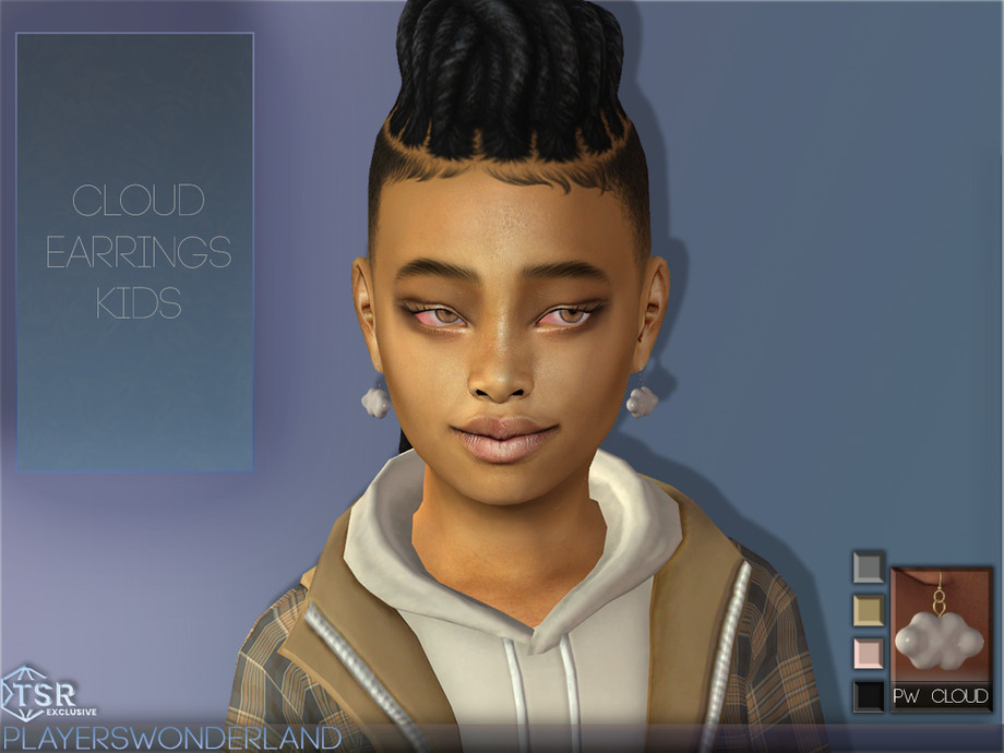The Sims Resource - Cloud Earrings Kids