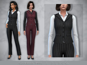 Sims 4 — Giovanna Vest and Shirt. by Pipco — A vest and shirt in 45 swatches. Base Game Compatible New Mesh All Lods HQ