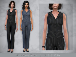 Sims 4 — Giovanna Vest. by Pipco — A vest in 24 swatches. Base Game Compatible New Mesh All Lods HQ Compatible Specular