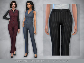 Sims 4 — Giovanna Trousers. by Pipco — Belted trousers in 24 colors. Base Game Compatible New Mesh All Lods HQ Compatible