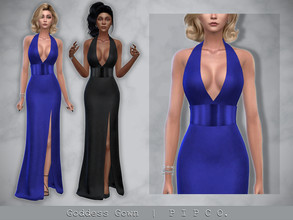 Sims 4 — Goddess Gown IV by Pipco — An elegant gown in 13 colors. Base Game Compatible New Mesh All Lods HQ Compatible