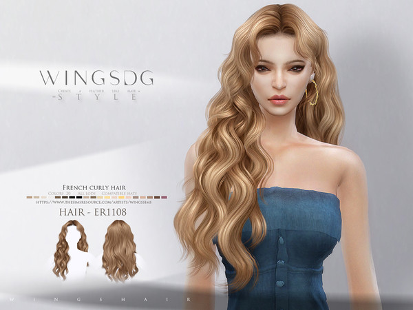 The Sims Resource Wings Er1108 French Curly Hair