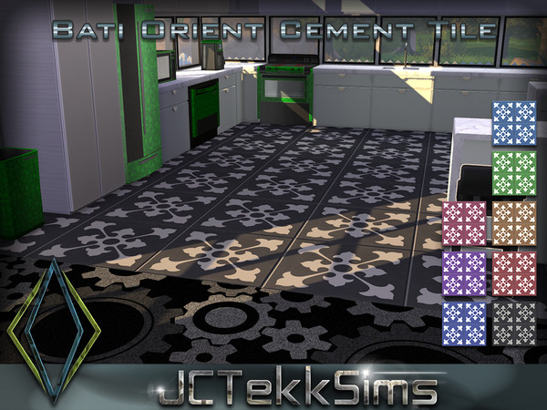 Sims 4 — Bati Orient Cement Tile by JCTekkSims — Created by JCTekkSims.