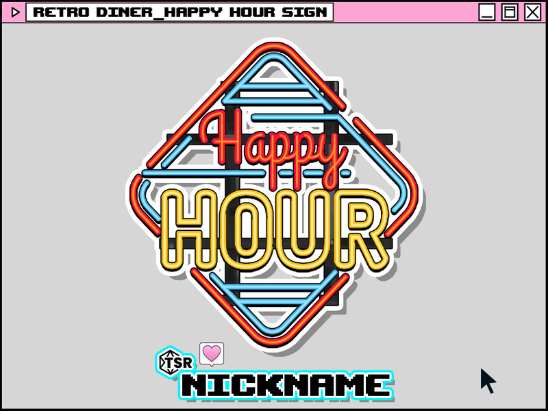 Sims 4 The Sims Resource | retro diner_happy hour sign by TSR Creator