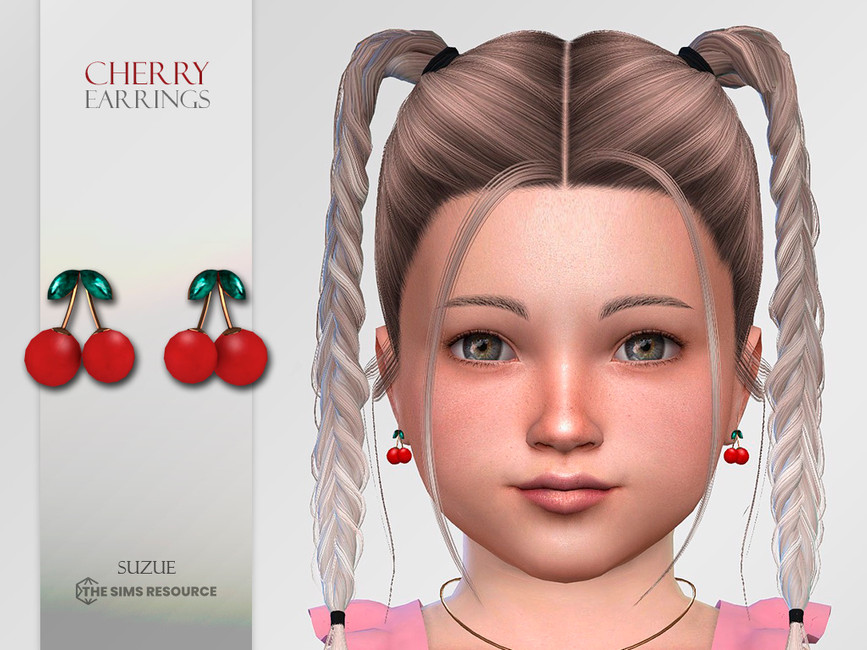 The Sims Resource Cherry Earrings (Toddler)