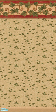 Sims 2 — Classic Wallpaper - Ivy with Red by kittyispretty69 — A classic wallpaper to add beauty to your Sims' homes.