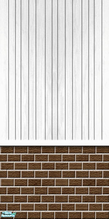 Sims 2 — Studio K BR01VWS - White by StudioKhagerks — Part of the Brick 01 & Vertical Wood Siding series. 20 colors.