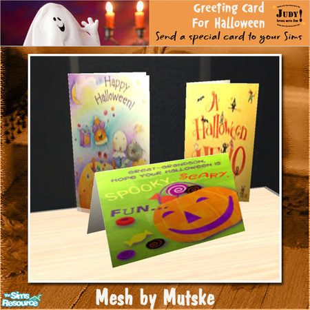 Sims 2 — Judy Halloween 3 Card 4 by judyhugsnoopy — Sending a Halloween card to your Sims ;D You must need to download