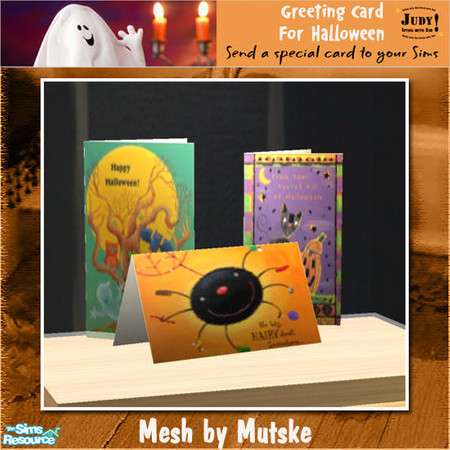 Sims 2 — Judy Halloween 3 Card 1 by judyhugsnoopy — Sending a Halloween card to your Sims ;D You must need to download