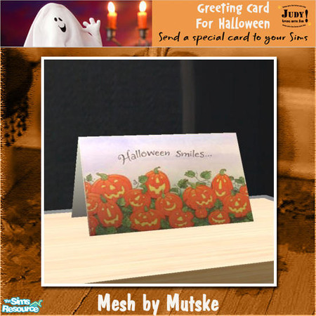 Sims 2 — Judy Halloween Card 4 by judyhugsnoopy — Sending a Halloween Card to your Sims ;D You must need to download the