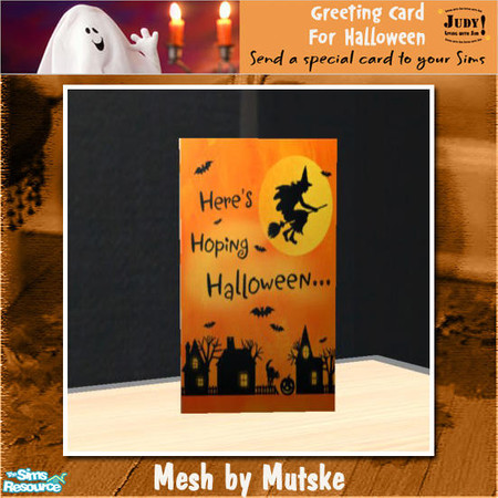 Sims 2 — Judy Halloween Greeting Stand Card 7 by judyhugsnoopy — Sending a Halloween Card to your Sims ;D You must need