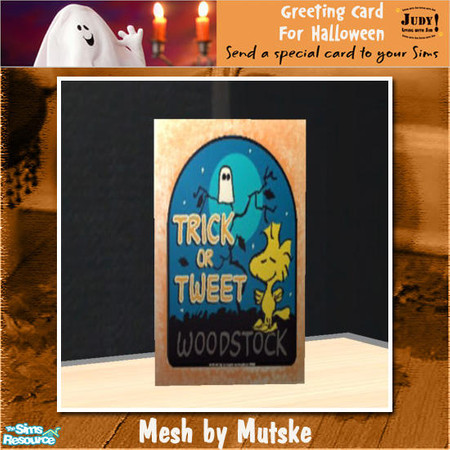 Sims 2 — Judy Halloween Greeting Stand Card 6 by judyhugsnoopy — Sending a Halloween Card to your Sims ;D You must need