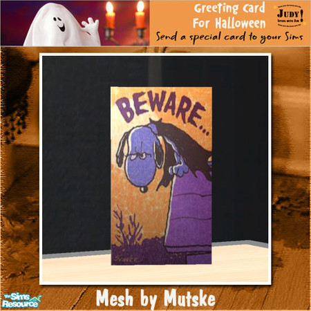 Sims 2 — Judy Halloween Greeting Stand Card 4 by judyhugsnoopy — Sending a Halloween Card to your Sims ;D You must need