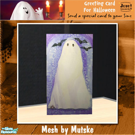 Sims 2 — Judy Halloween Greeting Stand Card 3 by judyhugsnoopy — Sending a Halloween Card to your Sims ;D You must need