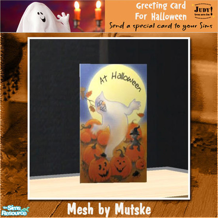 Sims 2 — Judy Halloween Greeting Stand Card 1 by judyhugsnoopy — Sending a Halloween Card to your Sims ;D You must need