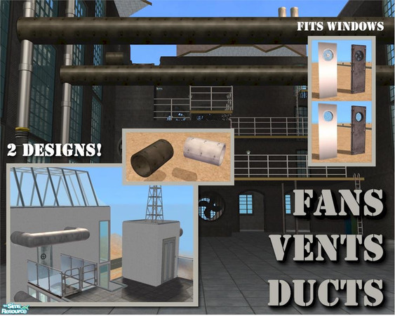 Sims 2 — Circular 1-tile Shaft by Cyclonesue — A decorative shaft that fits all the 1-tile round windows and fans in this