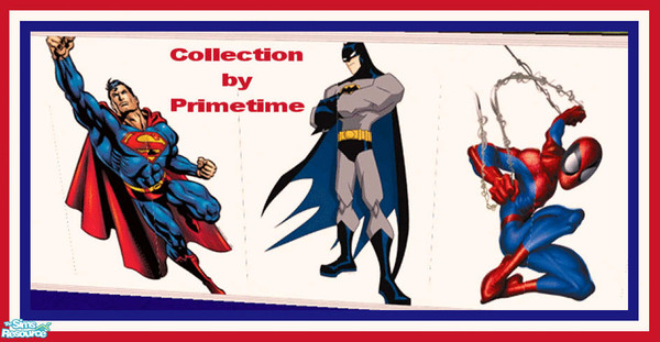 Sims 2 — PT Super Hero Mural Collection by Primetime024 — This collection features 3 Murals, Batman, Superman and