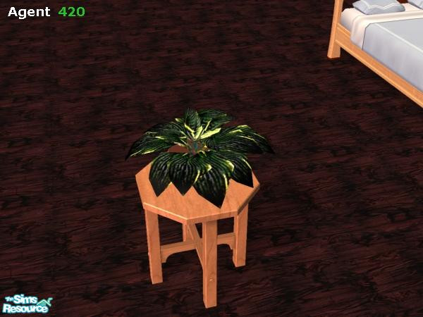 Sims 2 — Natural Hosta with Very Dark Leaves by Agent420 — Part of the "Simtastic Fresh New Table Top Hostas"
