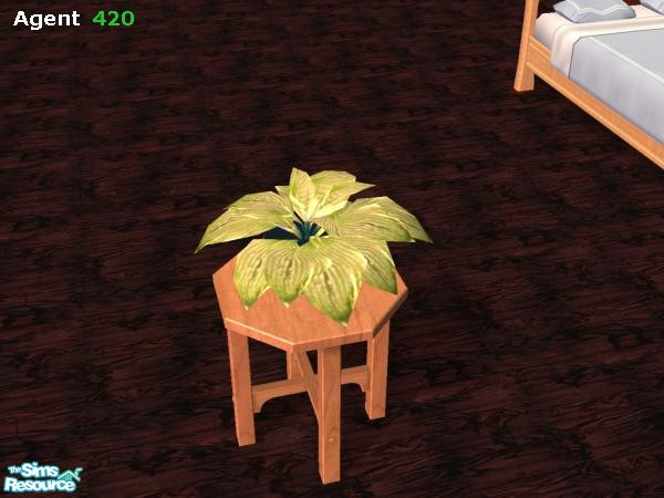 Sims 2 — Yellowish Hosta by Agent420 — Part of the "Simtastic Fresh New Table Top Hostas" Set. Real Hosta leaf