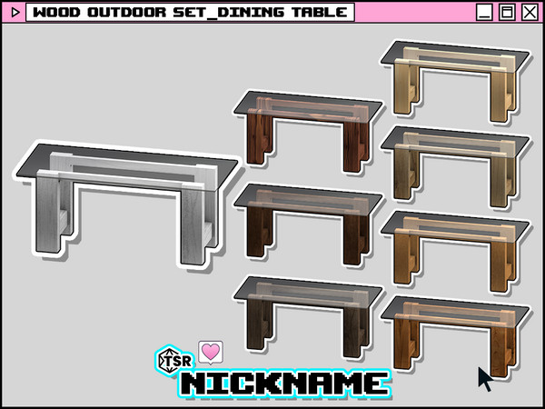 Sims 4 — wood outdoor set_dining table by NICKNAME_sims4 — wood outdoor set 10 package files. wood outdoor set_bar wood