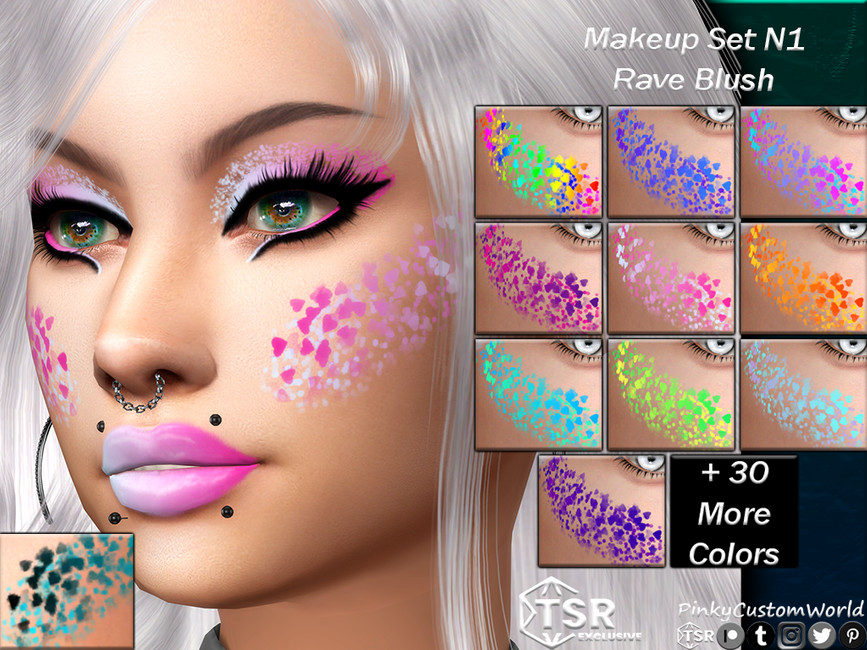 The Sims Resource Makeup Set N1 Rave Blush