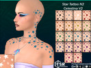 Sims 4 — Star Tattoo N2 - Celestina V2 (Set) by PinkyCustomWorld — Simple star outline tattoo for shoulders, neck and
