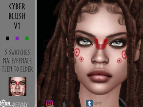 Sims 4 — Cyber Blush V1 by Reevaly — 5 Swatches. Teen to Elder. Male and Female. Base Game compatible. Please do not