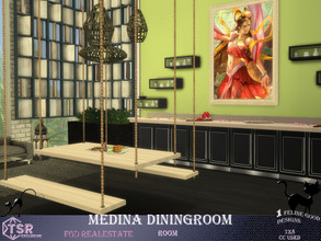 Sims 4 — Medina Diningroom by Merit_Selket — Medina Diningroom has a modern exotic flair, built for my Lot Medina Studio