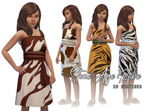 Sims 4 — Prehistoric Stone Age Child's Robe (Island Living Recolor) by Naunakht — A recolor of an Island Living dress
