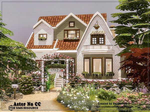 Sims 4 — Aster No CC by Danuta720 — Romantic country cottage for a small family. Cost: $75095 - 2 bedroom - 2 bathroom