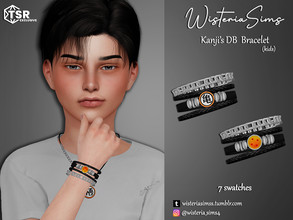 Sims 4 — Kanji's DB Bracelet (kids) by WisteriaSims — **FOR KIDS **NEW MESH *BOYS & GIRLS - Bracelet Category (right)