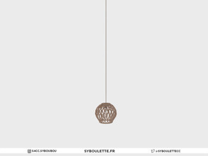 Sims 4 — Sandrine - Ceiling light (tall) by Syboubou — This is a wicker ceiling light made for medium wall height !