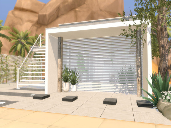 Sims 4 — Ariya by Suzz86 — Modern Home featuring kitchen,breakfast bar, and livingroom. 1 Bedroom 1 Bathroom 1 Office