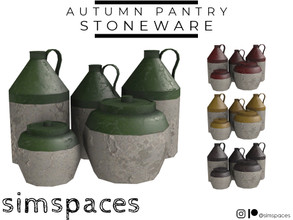 Sims 4 — Autumn Pantry - Stoneware by simspaces — Part of the Autumn Pantry set: Okay, you didn't actually make these