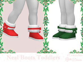 Sims 4 — Neal Boots Toddlers by Dissia — Warm winter boots with bows for toddlers :) Available in 47 swatches