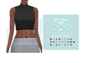 Sims 4 — Split Seam Tank  by simcelebrity00 — Hello Simmers! Looking for a simple but strong look for a fun night out?