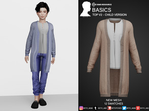 Sims 4 — Basics (Top V2 - Child Version) by Beto_ae0 — Minimalist shirt for kids, enjoy it - 12 colors - New Mesh - All