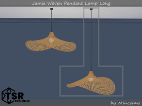 Sims 4 — Jamie Woven Pendant Lamp Long by Mincsims — Basegame Compatible 1 swatch