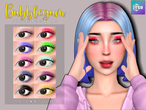 Sims 4 — Bubblegum Eyeshadow N1 by Learxfl — - 10 swatches - Base Game Compatible - HQ Compatible - All Skin Tones -