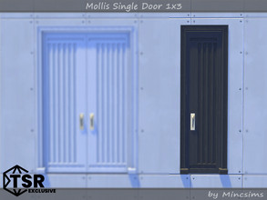 Sims 4 — Mollis Single Door 1x3 by Mincsims — Basegame Compatible 8 swatches for Short Wall