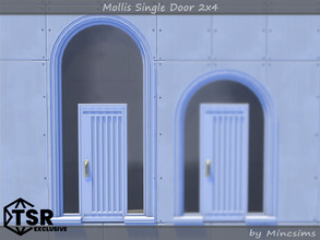 Sims 4 — Mollis Single Door 2x4 by Mincsims — Basegame Compatible 8 swatches for Medium Wall