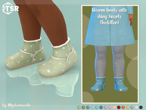 Sims 4 — Warm boots with shiny hearts for Toddler by MysteriousOo — Warm boots with shiny hearts for toddlers in 15