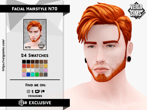 Sims 4 — Facial Hair Style N70 by David_Mtv2 — All maxis color (24 colors).