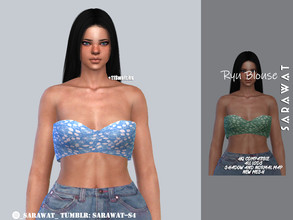 Sims 4 — Sarawat_Ryu blouse by Sarawat — new mesh hq all lods normal and shadow map 11 swatchs Blouse for female sims