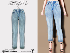 Sims 4 — Family SET214 - Denim Jeans C943 by turksimmer — 10 Swatches Compatible with HQ mod Works with all of skins